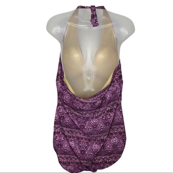 Swimsuit for all Halter Top Swimsuit‎ Open Back Geometric Plunge Sexy Strap - Picture 4 of 10